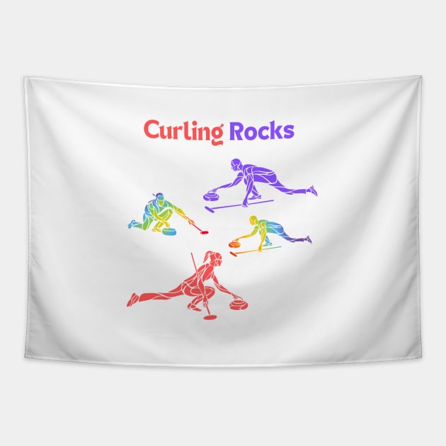 curling rocks Tapestry by smkworld