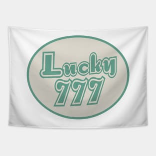 lucky number 777 - beige and green Tapestry