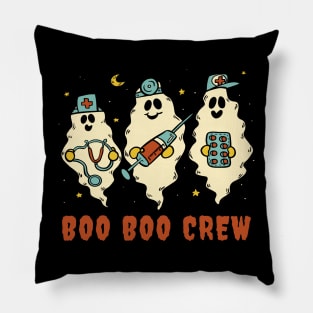 Boo Boo Crew Nurse Ghost Halloween Pillow