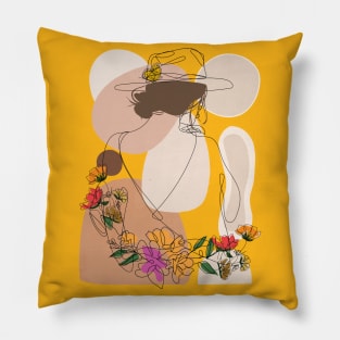 Beautiful Woman in a garden Pillow