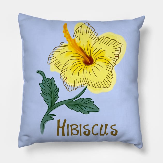 Hibiscus Pillow by Slightly Unhinged