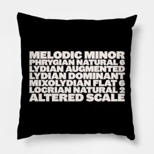 Music Theory Melodic Minor Modes Jazz Musician T-Shirt, Guitar Sax Piano Bass Drum Player Tee, Gift Shirt , Music Teacher Student Present Pillow