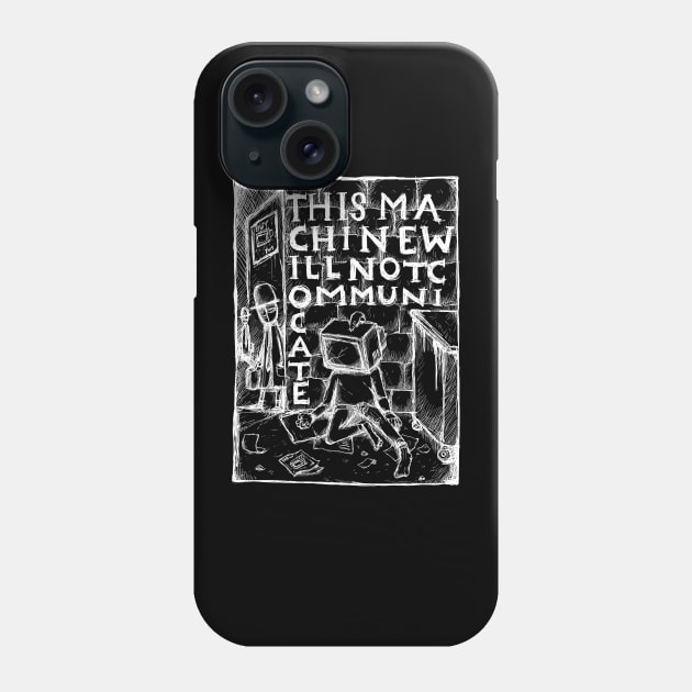 Street Spirit -This Machine Will Not Comminucate - Illustrated Lyrics - Inverted Phone Case by bangart