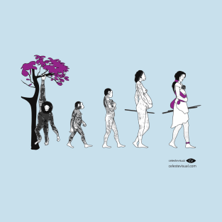 Timeline of Human Evolution: Women - light background T-Shirt