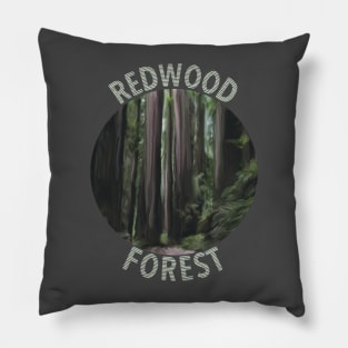 Redwood Forest Painting Pillow