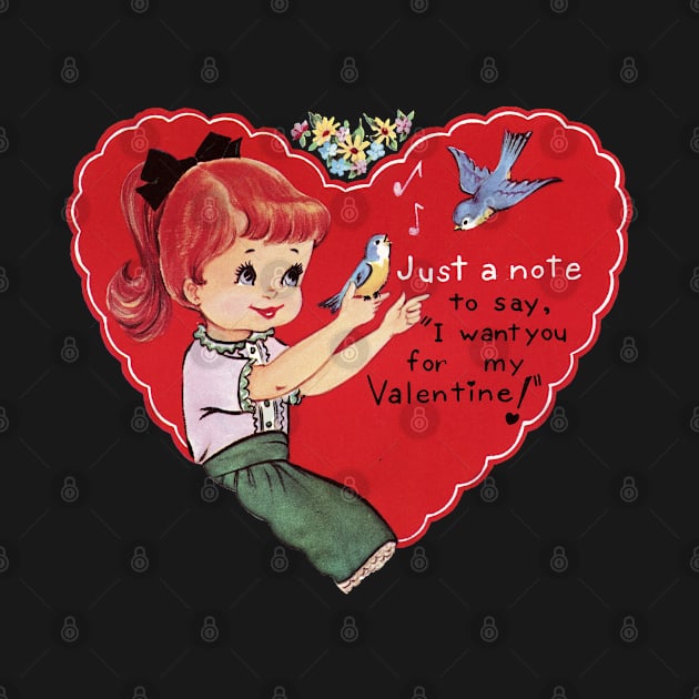 Vintage Little Redhead Girl Valentine by RetroSalt