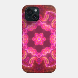 Psychedelic Kaleidoscope Flower Pink Red and Green Phone Case