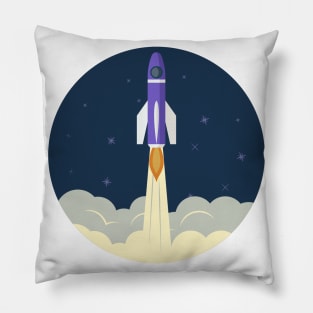 Space rocket launch. Pillow