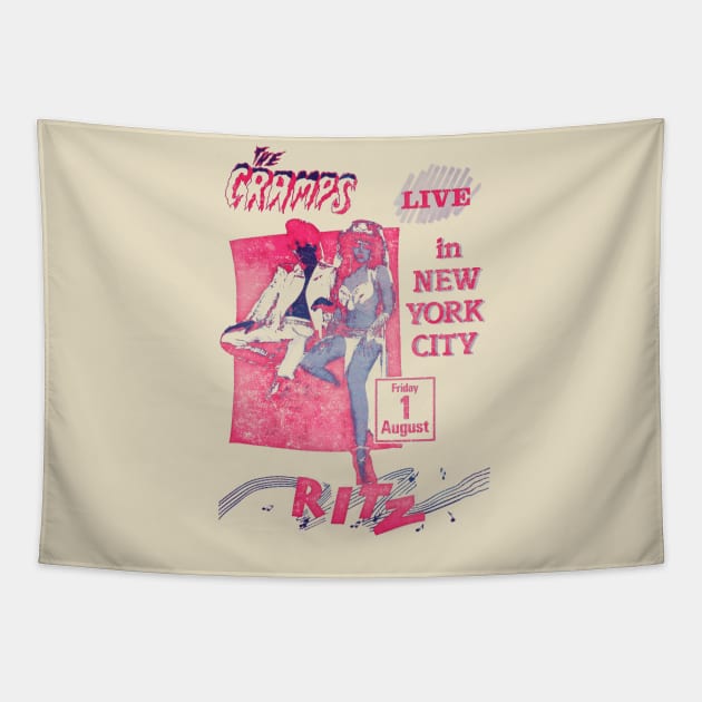 The cramps vintage tour poster Tapestry by HAPPY TRIP PRESS