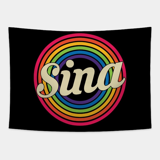 Sina - Retro Rainbow Style Tapestry by MaydenArt