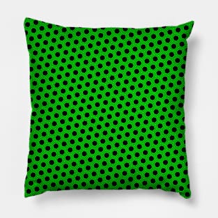 Pattern hexagonal green on black background Pillow