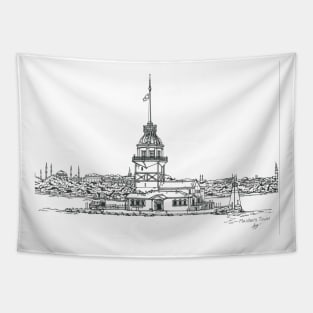 Istanbul Maidens Tower Tapestry