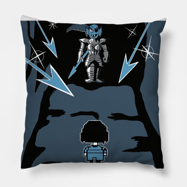 Frisk vs Undyne Pillow by Rama.Rabbit