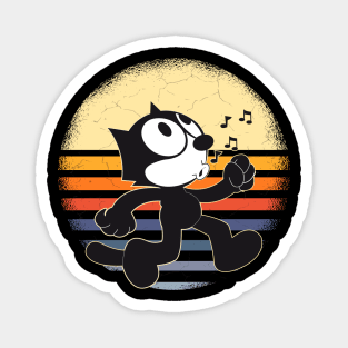 Funny Felix The Cat Keep Walking Retro Sunset Gift Magnet