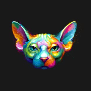 Sphynx Cat Colorful Portrait T-Shirt