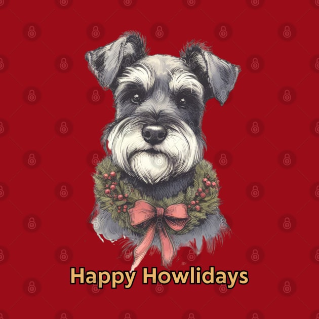 Happy Howlidays Schnauzer by ZogDog Pro