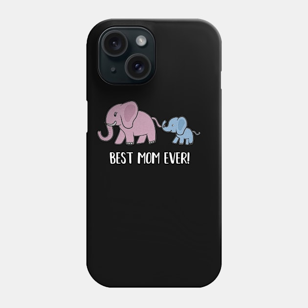 Elephant Mama with Cub, Best Mom Ever Phone Case by dukito