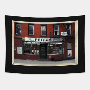 Peter's Bodega in the Lower East Side - Kodachrome Postcards Tapestry