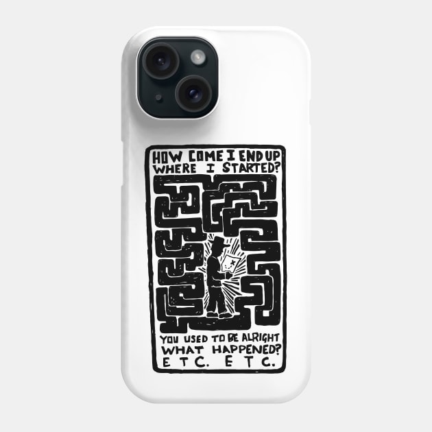 15 Step - Radiohead Illustrated Lyrics Phone Case by bangart