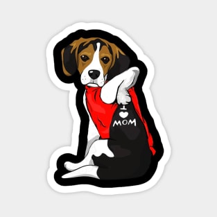 Beagle Dog Tattoo I Love Mom Cute Dog Mother's Day Magnet