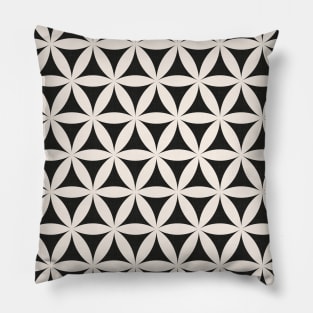 Flower of Life, Sacred Geometry / Ivory and Charcoal Shades Pillow