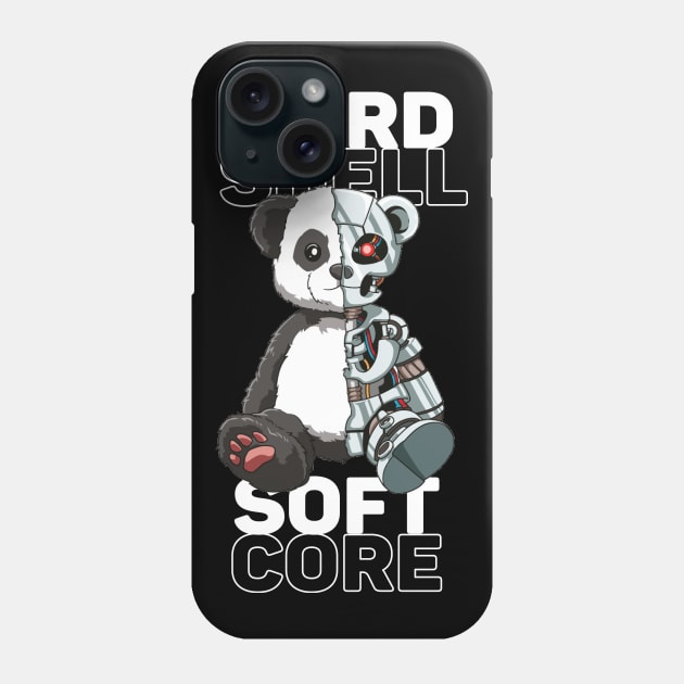 Cute Panda Bear Scary Robot Cybernetic Animal Lover Phone Case by melostore