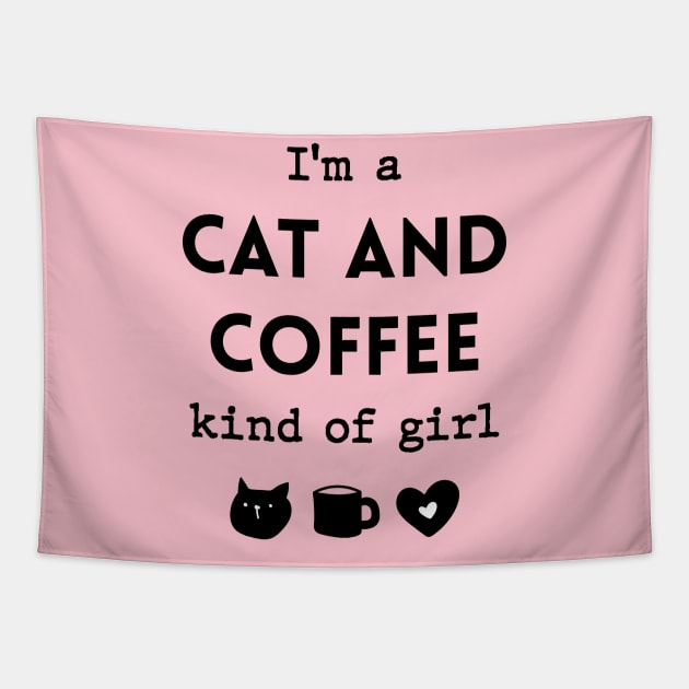 I'm a cat and coffee kind of girl Tapestry by Inspire Creativity