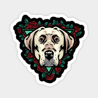 Labrador Dog in rose Magnet