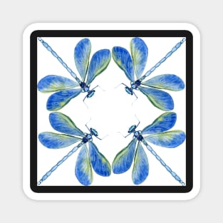 Blue Dragonfly watercolour tile Magnet