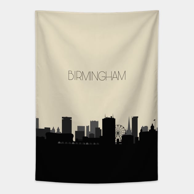 Birmingham Skyline Tapestry by inspirowl