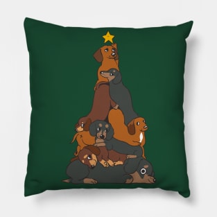 Christmas Tree Dachshund Pillow