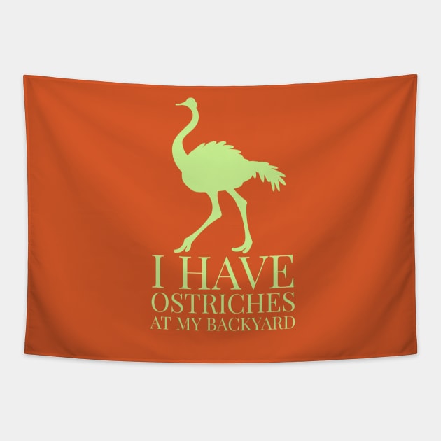 I have ostrich at my backyard Tapestry by artist369