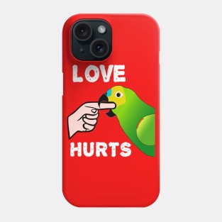 Love Hurts Blue Front Amazon Parrot Biting  (Ver.1) Phone Case