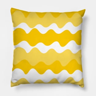 yellow and white horizontal waves pattern Pillow