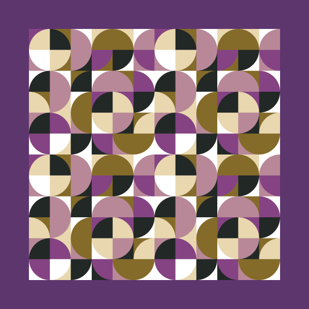 Purple and Olive Vintage Geometry by Carolina Díaz