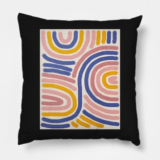 Abstract rainbows pattern, Line art Pillow