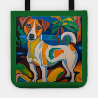 Jack Russell Terrier styled after Gauguin Tote