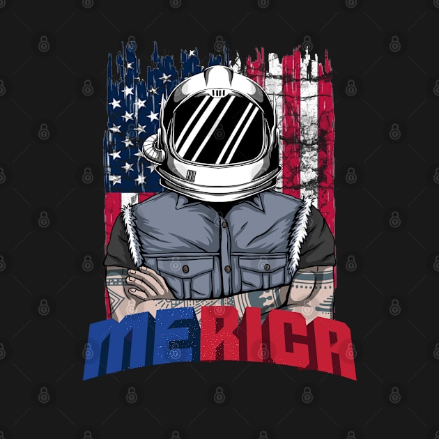 4th of July Astronaut patriotic astronaut American Astronaut moon landing by JayD World