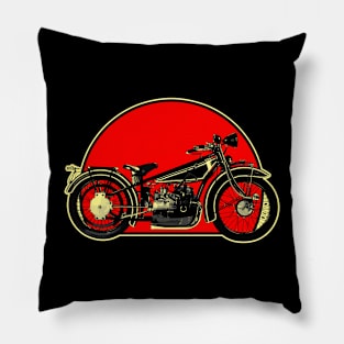 1923 R32 Retro Red Circle Motorcycle Pillow