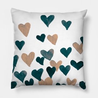 Valentine’s Day Watercolor Hearts – neutral Pillow