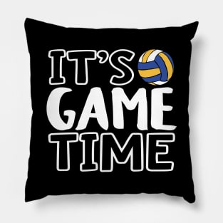 "It's Game Time", Volleyball White Pillow