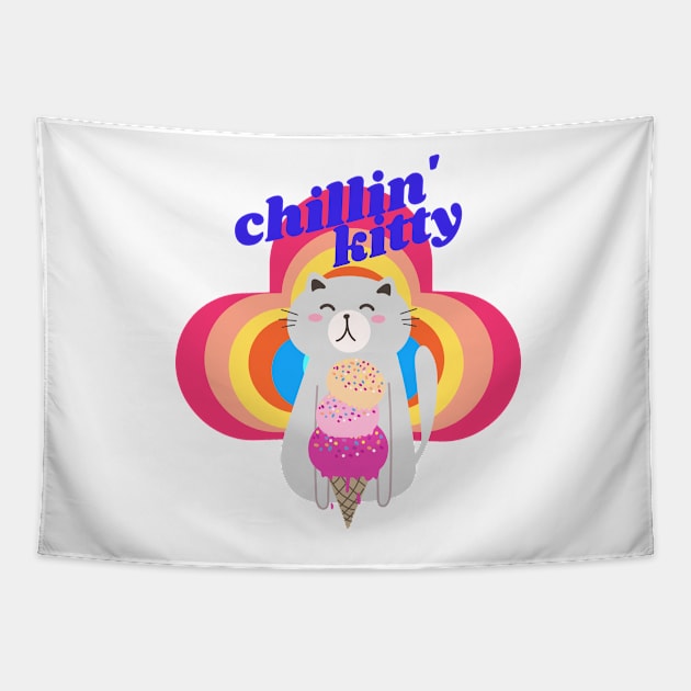 Chillin' Kitty Tapestry by leBoosh-Designs