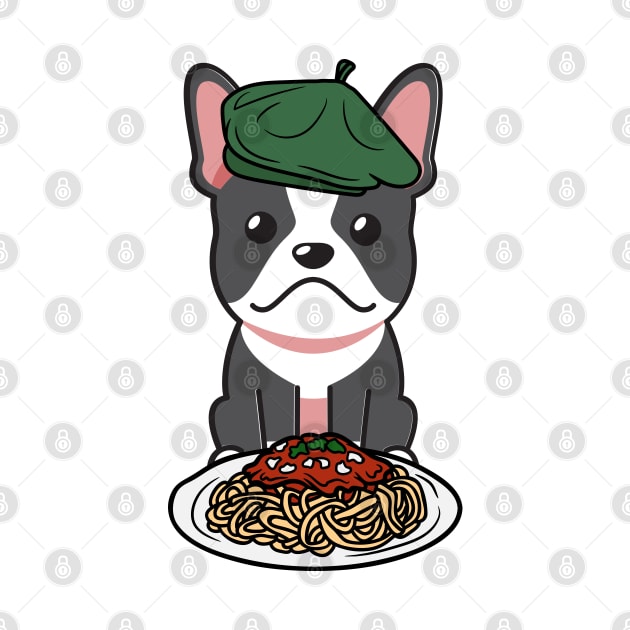 Dog eating Spaghetti - French bulldog by Pet Station