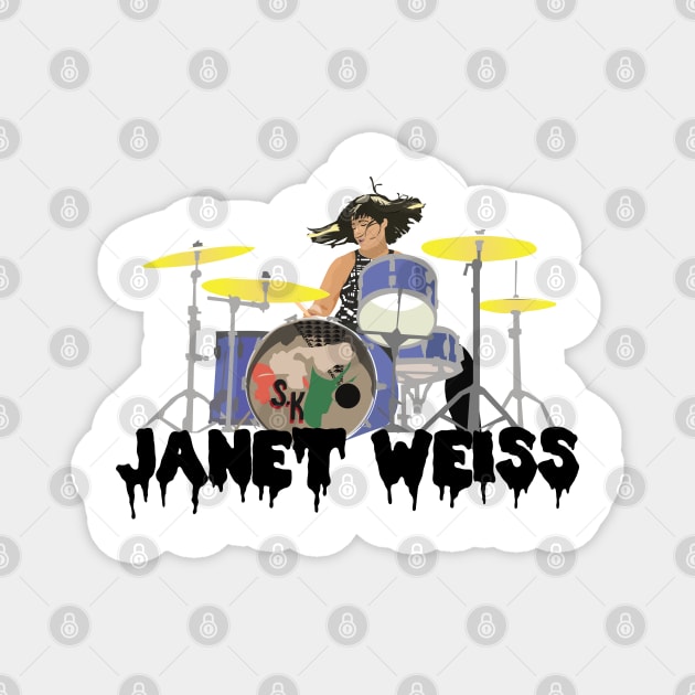 Janet weiss Drummer Amazing Magnet by Luckythelab