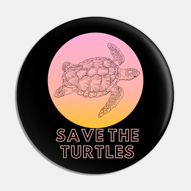 Save The Turtles Ocean Lovers Pin by karolynmarie