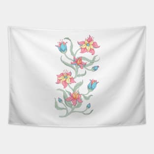 Pastel Floral Seamless Pattern Tapestry