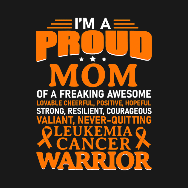 Leukemia Cancer Awareness Survivor Orange Ribbon Mom by anosek1993