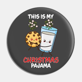 This Is My Christmas Pajama Cookie Milk Family Matching Christmas Pajama Costume Gift Pin