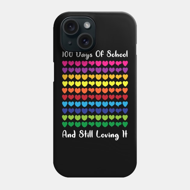 Love Heart 100 Days Of School Gift Teacher Boy Girl Phone Case by Craftify