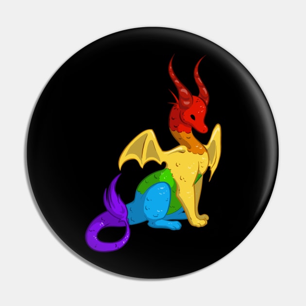 Rainbow Dragon Flag Pin by Khalico